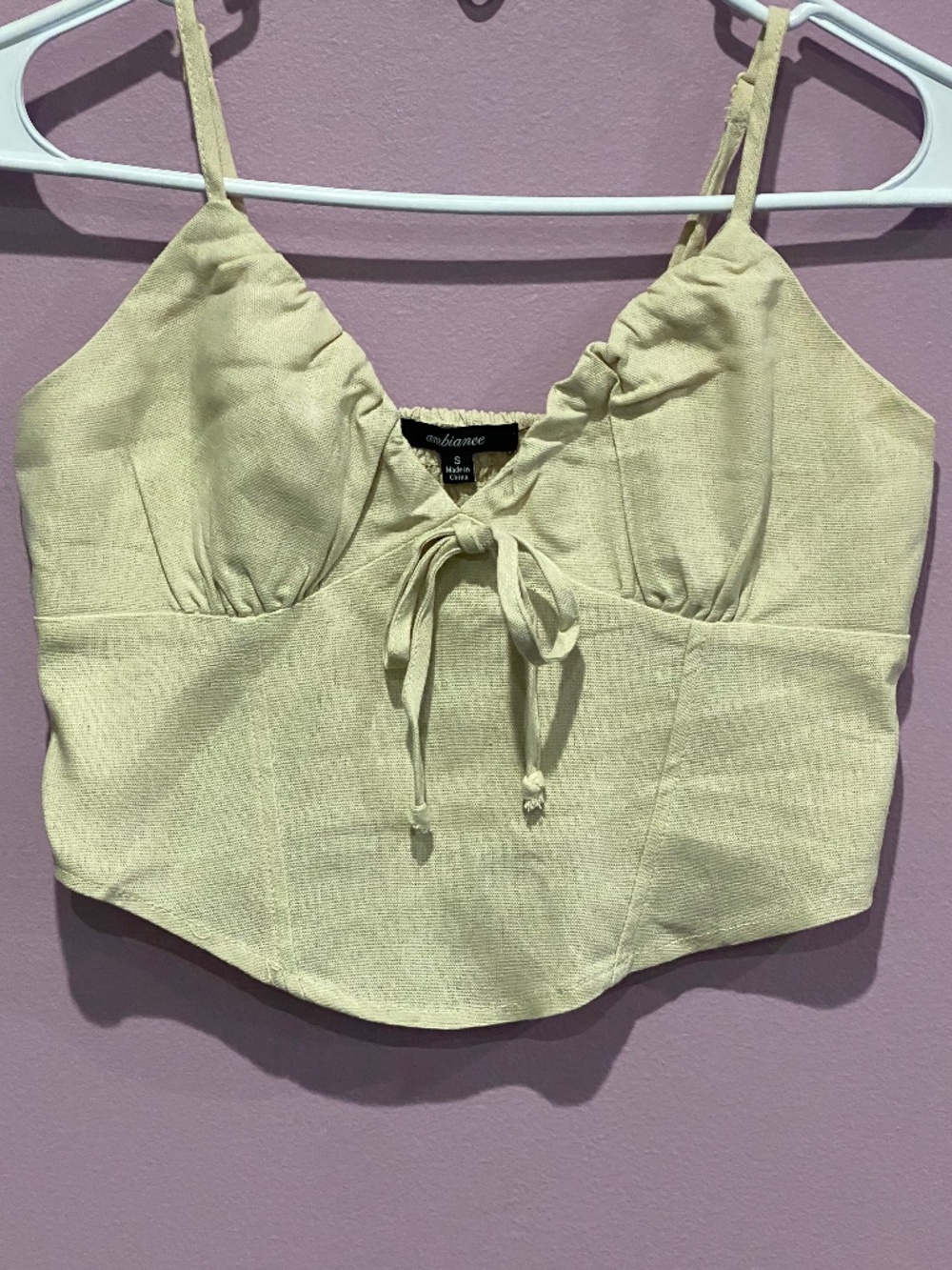 Ambiance Tie Front Crop Cami Tank Top Size Small